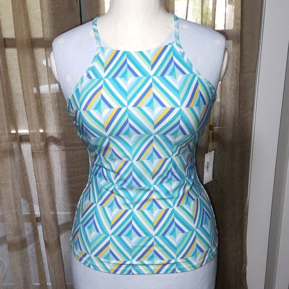 Helon Jon Racerback Tankini Top Corsica Size Small $132.00. NWT.